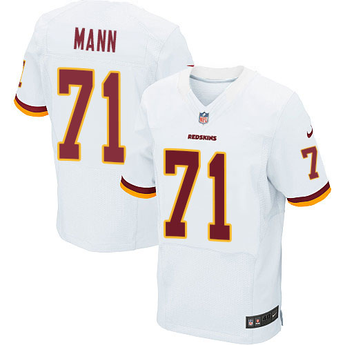 Men's Elite Charles Mann Nike Jersey White Road - #71 NFL Washington Redskins